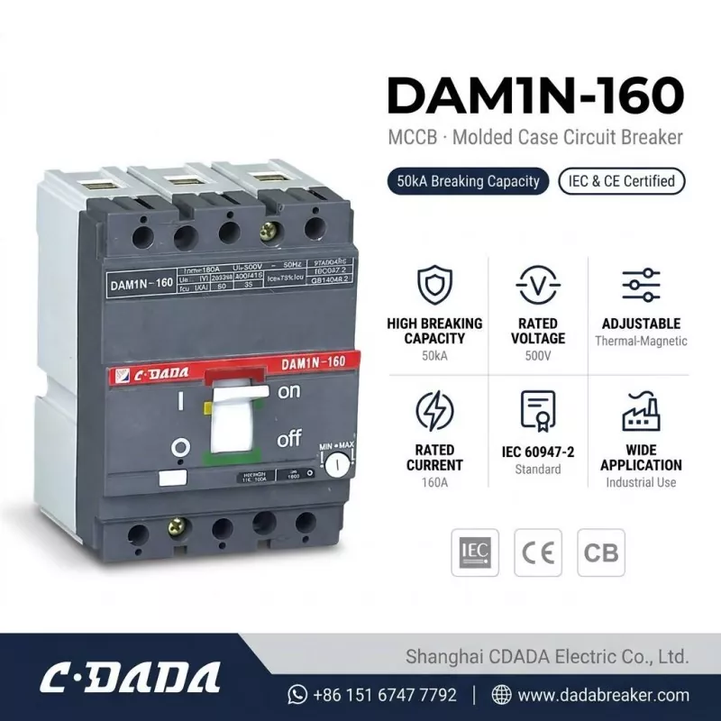CDADA ra mắt cầu dao MCCB DAM1N-160 160A công suất cao