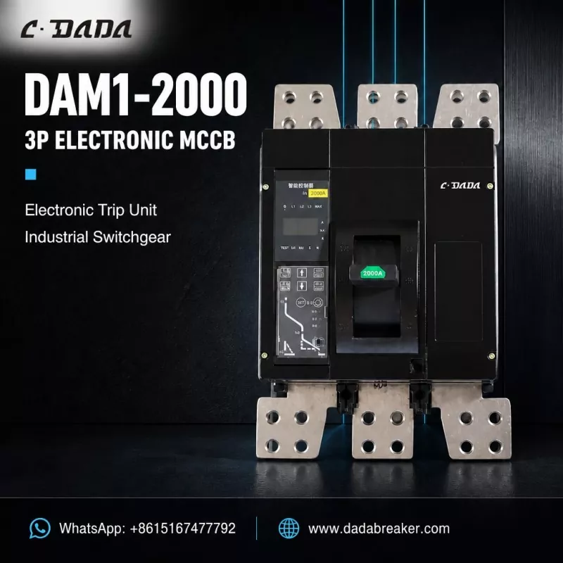 MCCB điện tử DAM1-2000 3P cho thiết bị đóng cắt công nghiệp | C·DADA Electric